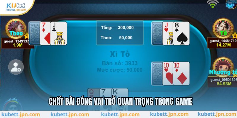 Chất bài đóng vai trò quan trọng trong game